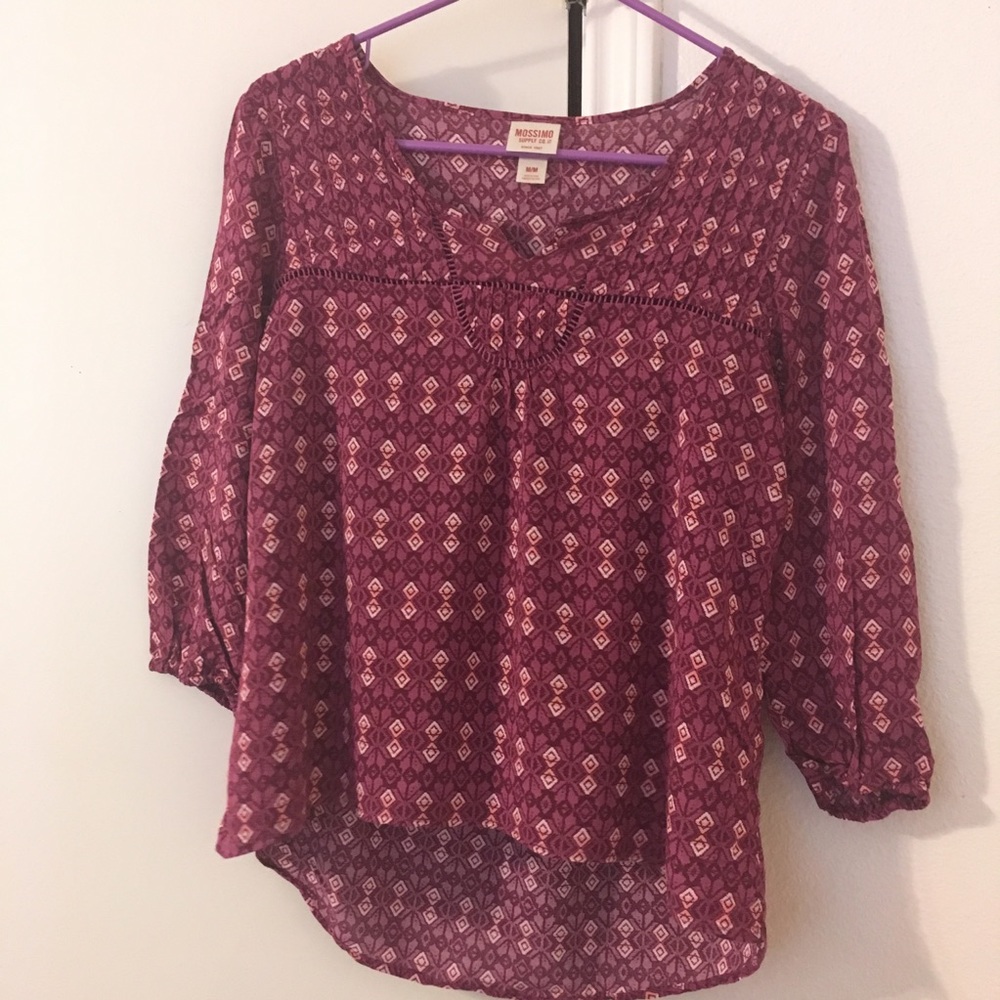 Flowy Mossimo High-Low Pink Patterned Tunic